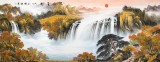 【已售】楊銘昌 小六尺《流水生財》 安徽山水畫研究協會理事