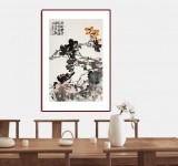 【已售】柳常學 四尺三開《滿樹黃金掛枝頭》 中國美協會員