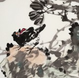 【已售】柳常學 四尺三開《滿樹黃金掛枝頭》 中國美協會員