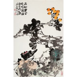 【已售】柳常學 四尺三開《滿樹黃金掛枝頭》 中國美協會員
