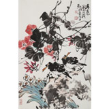 【已售】柳常學 四尺三開《春意圖》 中國書畫家協(xié)會理事