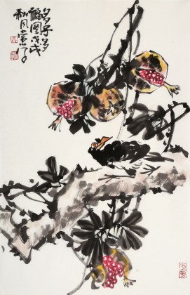 【已售】柳常學 四尺三開《多子多福圖》 中國美協會員