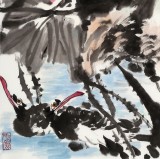 【已售】柳常學 四尺三開《朝露》 中國美協會員