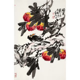 【已售】柳常學 四尺三開《碩果累累》 中國書畫家協會理事