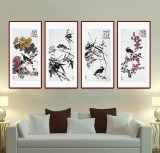 【已售】柳常學(xué) 四條屏《梅蘭竹菊》 中國(guó)美協(xié)會(huì)員
