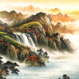 楊銘昌 小八尺《富水長流》 安徽山水畫研究協會理事