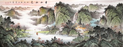 【已售】何華賢 小六尺《云山秋色》 潁淮書(shū)畫(huà)名家