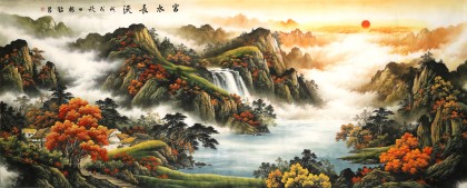 楊銘昌 小八尺《富水長流》 安徽山水畫研究協會理事