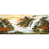 【已售】楊銘昌 小八尺《源遠(yuǎn)流長(zhǎng)》 安徽山水畫研究協(xié)會(huì)理事