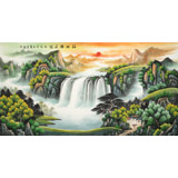 【已售】吳東 六尺《福地安居圖》 著名易經(jīng)風水畫家