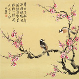 【已售】皇甫小喜 四尺斗方《喜梅鬧春》 河南著名花鳥畫家