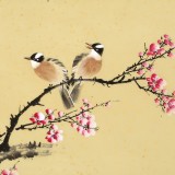 皇甫小喜 四尺斗方《報春圖》 河南著名花鳥畫家