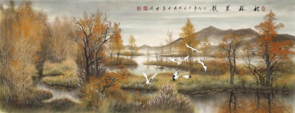 【已售】周佑林 小六尺《秋林晨韻》微信（詢價(jià)）價(jià)優(yōu)