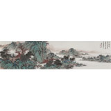 【已售】吳顯剛 四尺對開《溪山漁歸》 貴州七星關美協主席