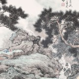 吳顯剛卡紙團(tuán)扇《山間論道圖》 保留不上架