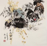 尹和平 四尺斗方《壬戌興旺》 當(dāng)代鄉(xiāng)土童趣繪畫名家