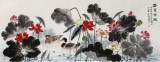 朱祖義 小六尺荷花《盛夏荷風》 中國老子書畫院副院長