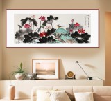 朱祖義 小六尺荷花《映日荷花別樣紅》 中國(guó)老子書畫院副院長(zhǎng)