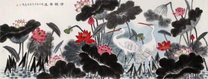 朱祖義 荷花《清韻香遠(yuǎn)》 中國老子書畫院副院長