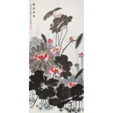 朱祖義 三尺荷花圖《香遠(yuǎn)溢清》 中國老子書畫院副院長