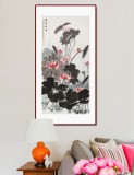 朱祖義 三尺荷花圖《香遠(yuǎn)溢清》 中國(guó)老子書(shū)畫(huà)院副院長(zhǎng)