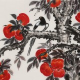 朱祖義 四尺吉祥柿子《豐年喜事多》 中國老子書畫院副院長