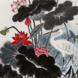 朱祖義 荷花《清韻香遠(yuǎn)》 中國老子書畫院副院長