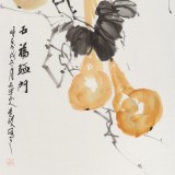 【已售】梁景欣 三尺《五福臨門》 學院派畫家