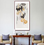 【已售】梁景欣 三尺《五福臨門》 學院派畫家
