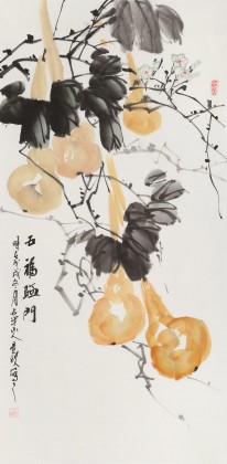 【已售】梁景欣 三尺《五福臨門》 學院派畫家