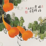 【已售】黃藝三尺招財辟邪葫蘆畫《福祿連綿》