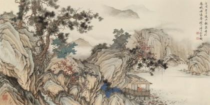 【已售】吳顯剛 四尺《觀泉圖》 貴州七星關美協主席