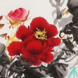 【已售】王偉寧 四尺斗方《花香醉人》 青年書畫才俊 河南美協會員