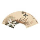【已售】鄒本財 卡紙扇面《清秋圖》 公主嶺市美協常務副主席