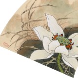【已售】鄒本財 卡紙扇面《清秋圖》 公主嶺市美協常務副主席