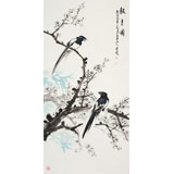 梁景欣 三尺《報春圖》 學(xué)院派畫家