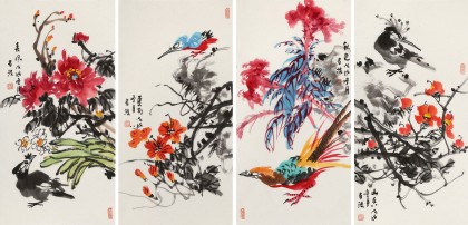 邢書波 四條屏《春夏秋冬》 中美協(xié)會(huì)員 清華美院創(chuàng)作班導(dǎo)師（詢價(jià)）