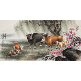 【已售】鄒本財 四尺《五福圖》 公主嶺市美協(xié)常務副主席