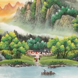 【已售】吳東 小六尺《福地祥光》 著名易經風水畫家