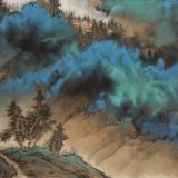 貴州七星關美協主席吳顯剛 六尺對開《云山煙巒圖》