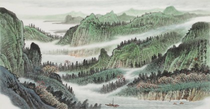 廖崧越 三尺《兩岸猿聲啼不住》 廣西桂林美協會員