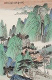 廖崧越 四尺三開《溪山過雨春色濃》 廣西桂林美協(xié)會員