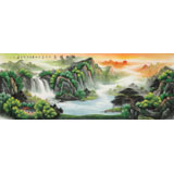 【已售】吳東 小六尺《福地祥光》 著名易經(jīng)風(fēng)水畫家