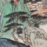 廖崧越 四尺三開《溪山過雨春色濃》 廣西桂林美協(xié)會員