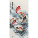 【已售】梁景欣 四尺《九順呈祥》 青大美院學院派畫家