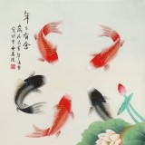 【已售】凌雪 四尺《年年有余》 北京美協(xié)會員
