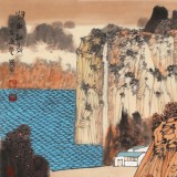 張勇 四尺斗方《湖山秋霽》 吉林著名山水畫家