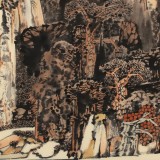張勇 四尺斗方《秋山隱逸圖》 吉林著名山水畫家