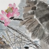 【已售】何一鳴 四尺對開《清香溢遠》