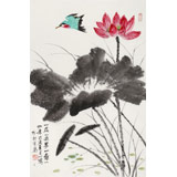 【已售】何一鳴 四尺三開(kāi)《一花一世界》